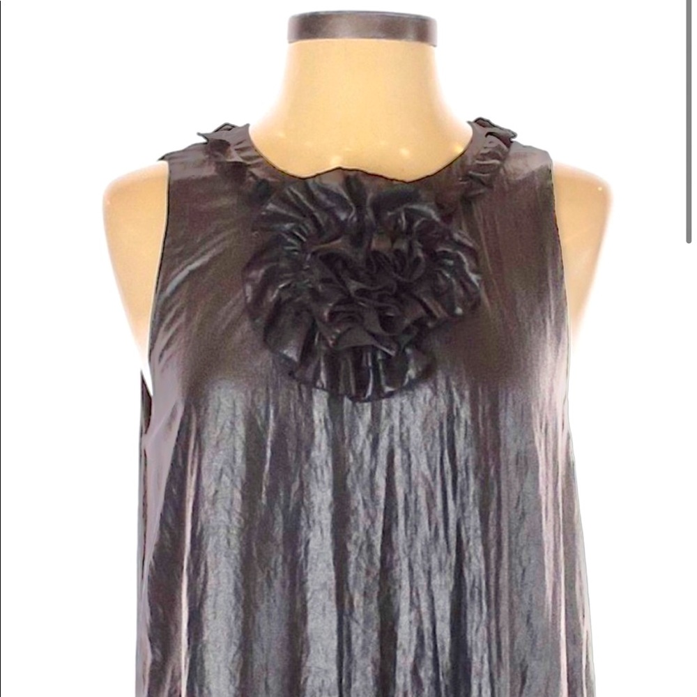 L’Agence little black dress Mini formal high neck sleeveless floral flower decor